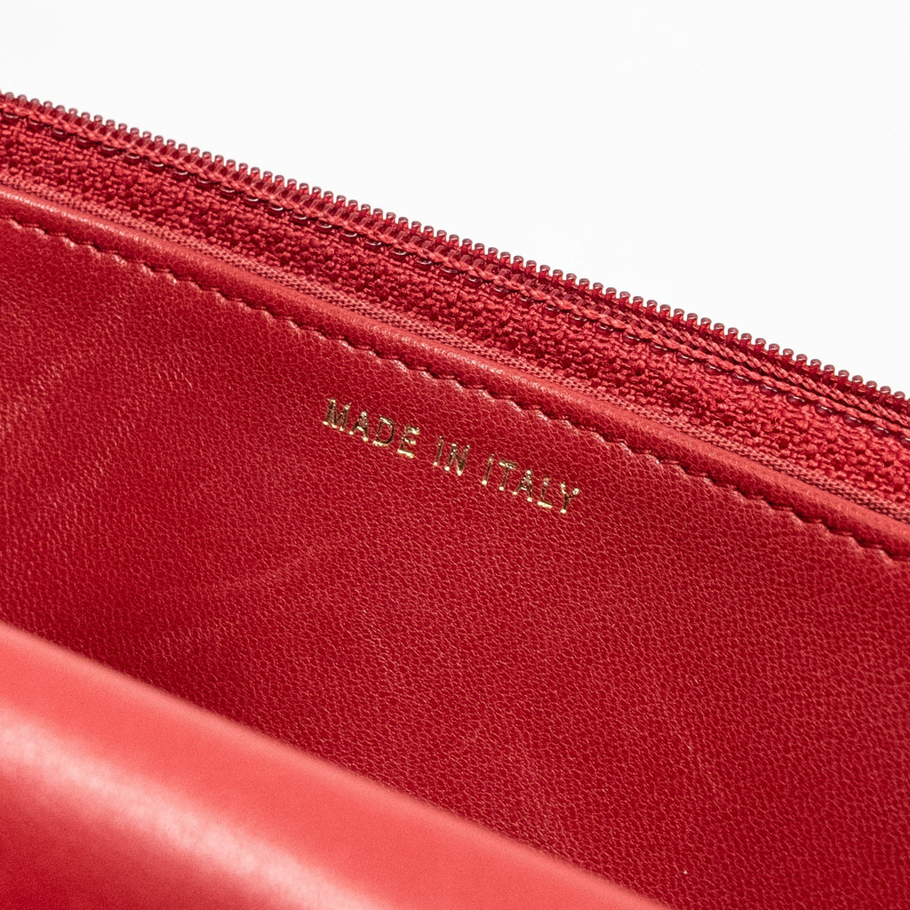 CHANEL TRENDY CC WALLET ON CHAIN LAMBSKIN RED LGHW