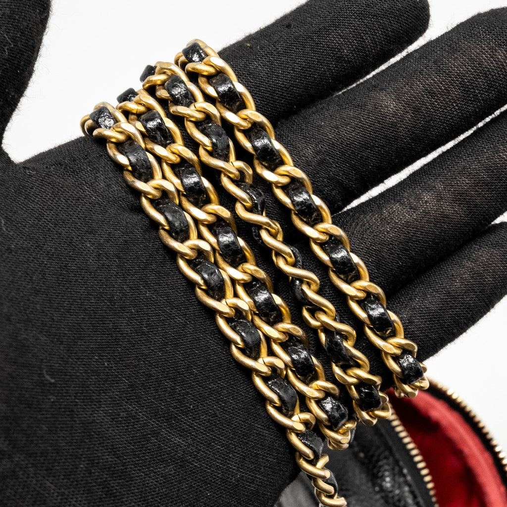 CHANEL QUILTED SHAPE CHAIN BAG CAVIAR BLACK GHW