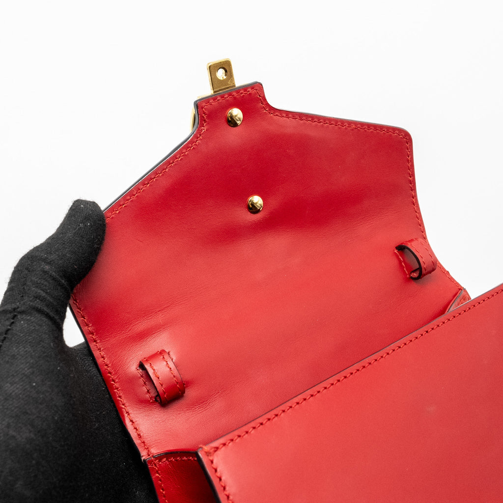 GUCCI TOP HANDLE MINI SYLVIE CALFSKIN RED GHW