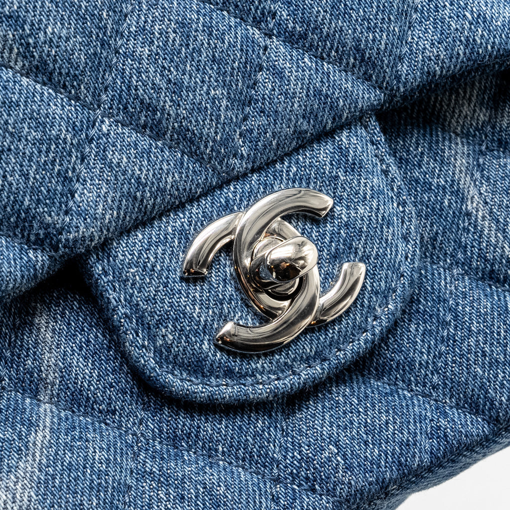 CHANEL MINI SQUARE FLAP BAG DENIM BLUE SHW