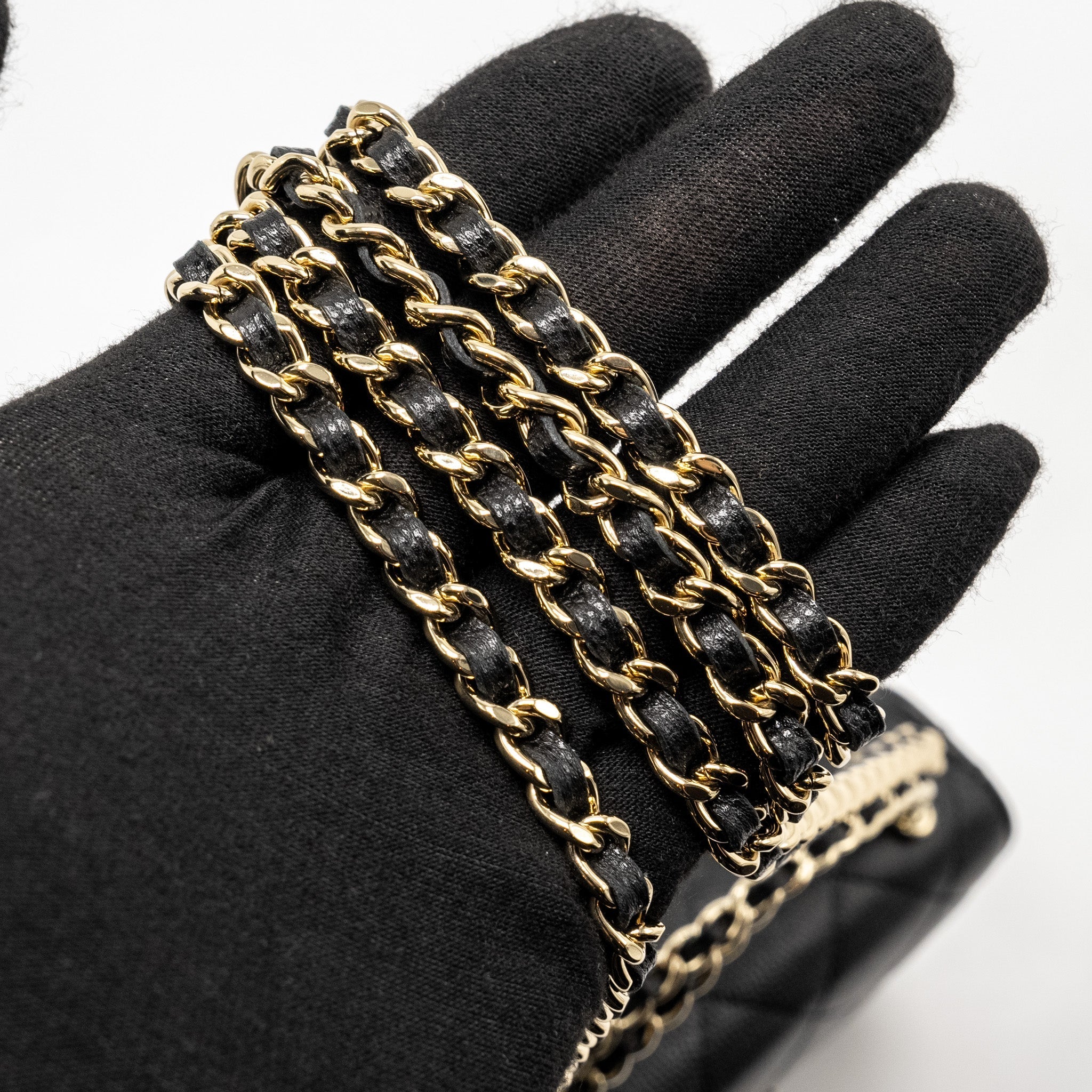 CHANEL TOP HANDLE MINI FLAP BAG WITH CHAIN CAVIAR BLACK LGHW (MICROCHIP)