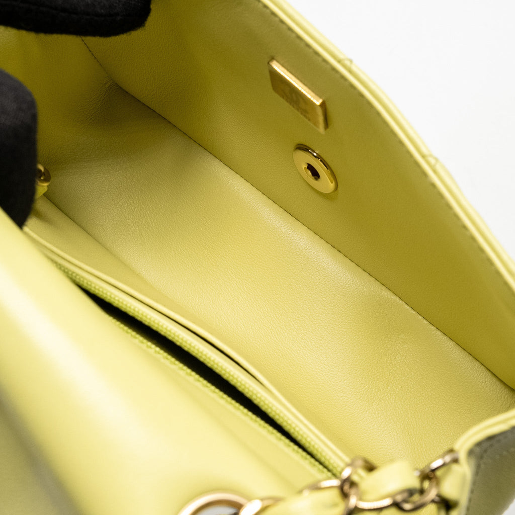 CHANEL MINI RECTANGULAR FLAP BAG LAMBSKIN PISTACHIO LGHW (MICROCHIP)