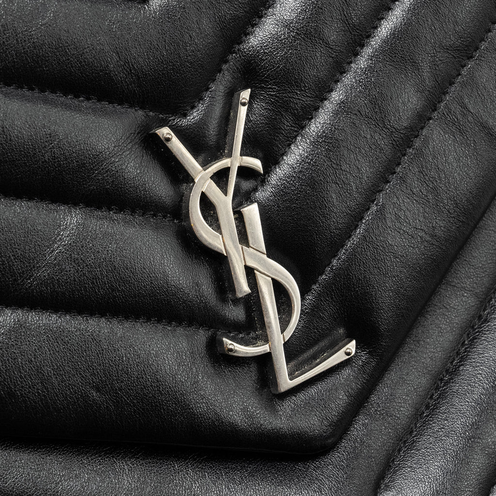 SAINT LAURENT /YSL MEDIUM LOU LOU BAG CALFSKIN BLACK RUTHENIUM HARDWARE