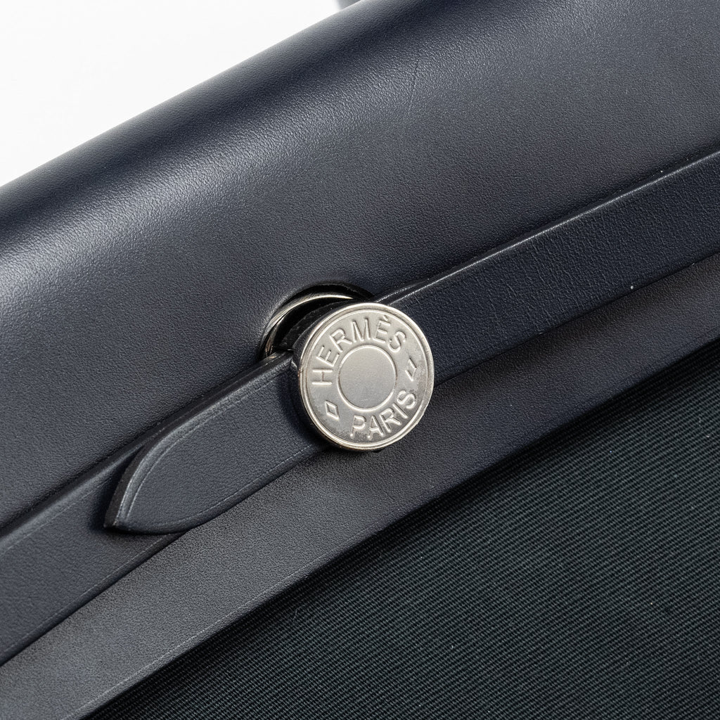 HERMES HERBAG 31 ZIP BAG CANVAS / HUNTER VERT CYPRES / VERT OLIVE / BLUE INDIGO SHW