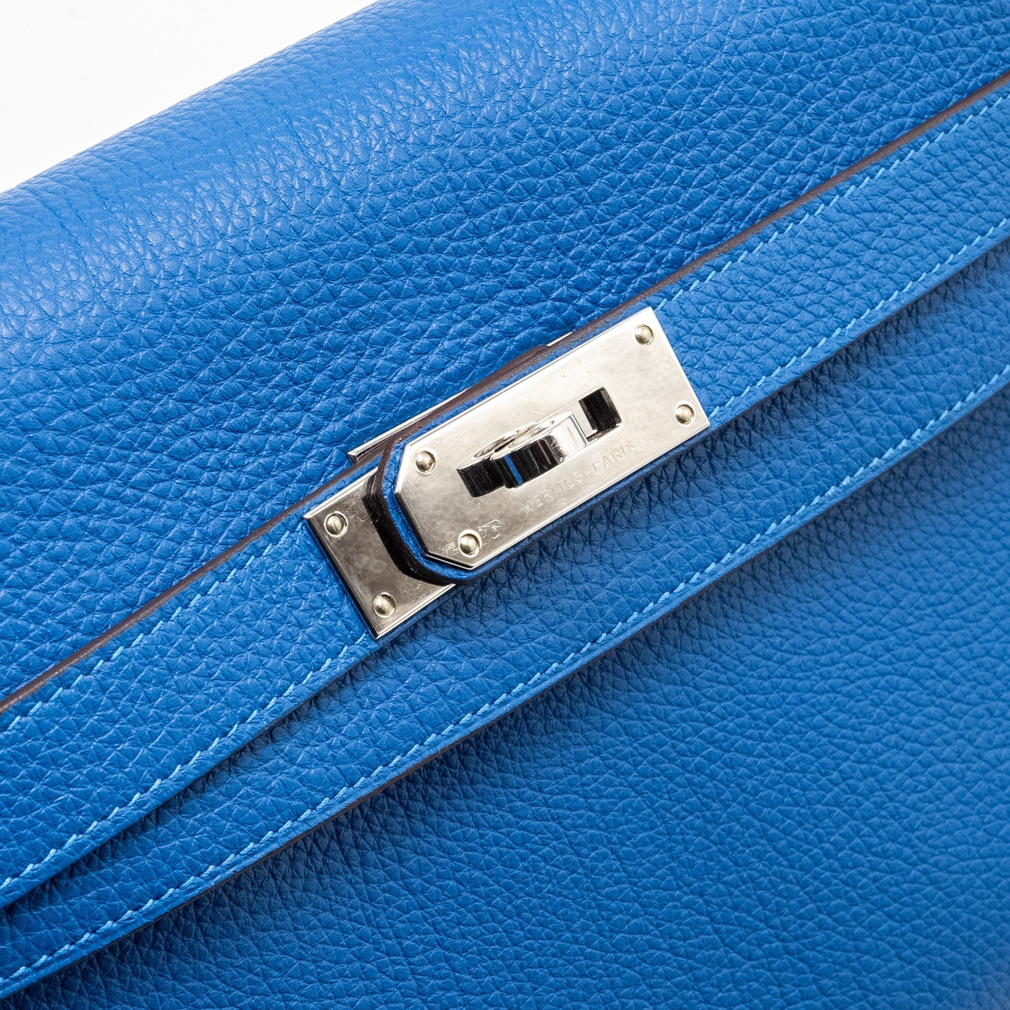 HERMES SHOULDER KELLY CLEMENCE BLUE SHW