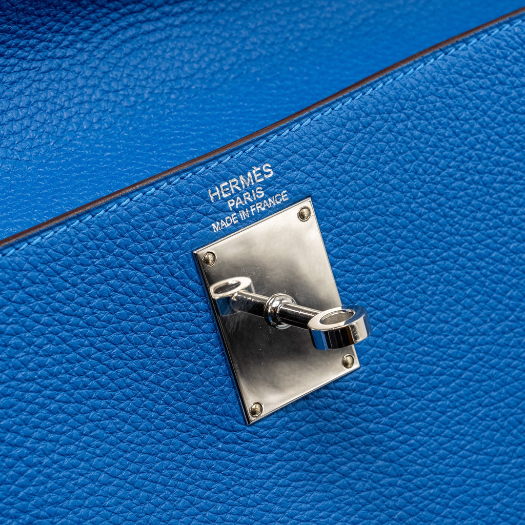 HERMES SHOULDER KELLY CLEMENCE BLUE SHW