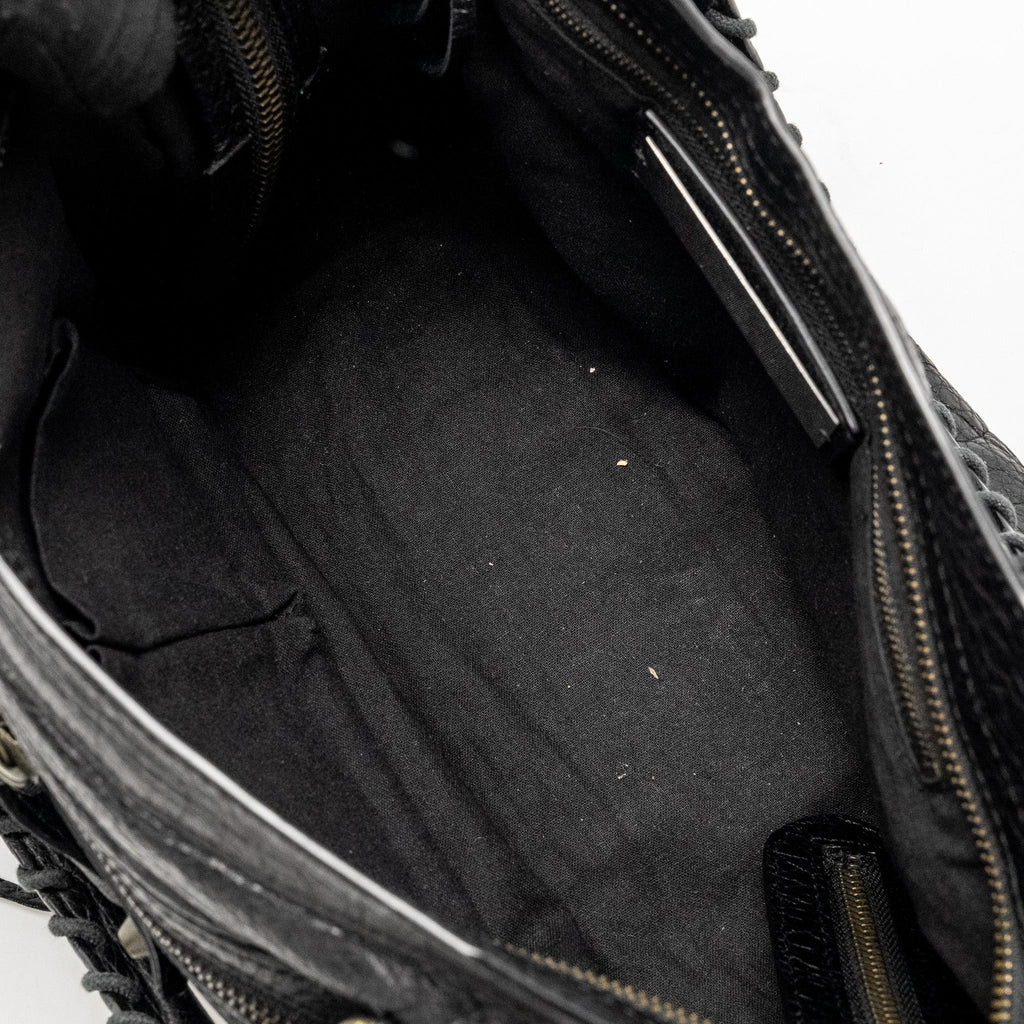 BALENCIAGA GIANT CITY BAG LEATHER BLACK RUTHENIUM HARDWARE