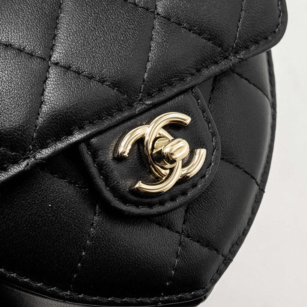 CHANEL 22S HEART BELT BAG LAMBSKIN BLACK LGHW