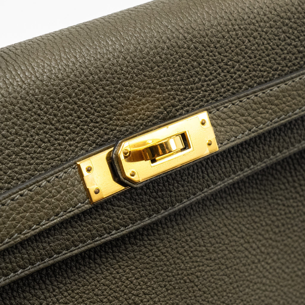 HERMES KELLY 25 TOGO C6 VERT DE GRIS GHW