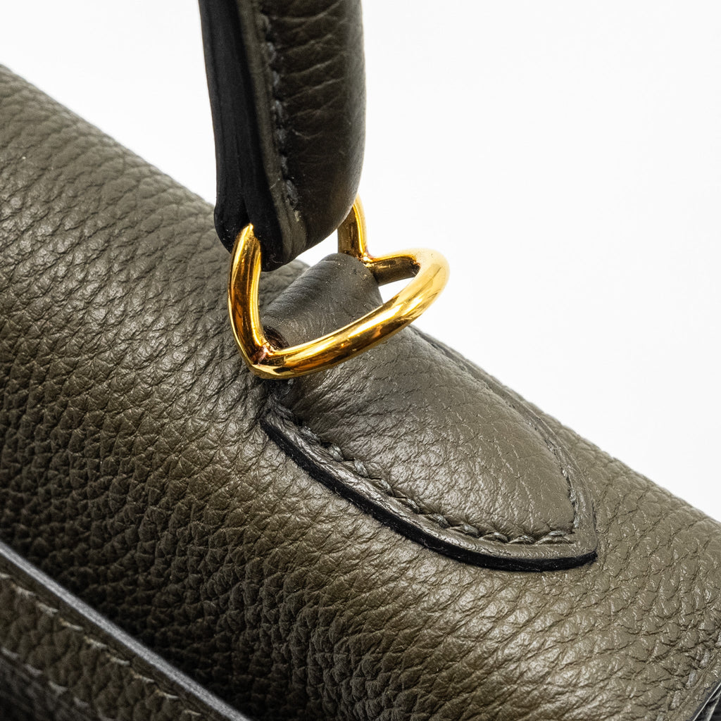 HERMES KELLY 25 TOGO C6 VERT DE GRIS GHW