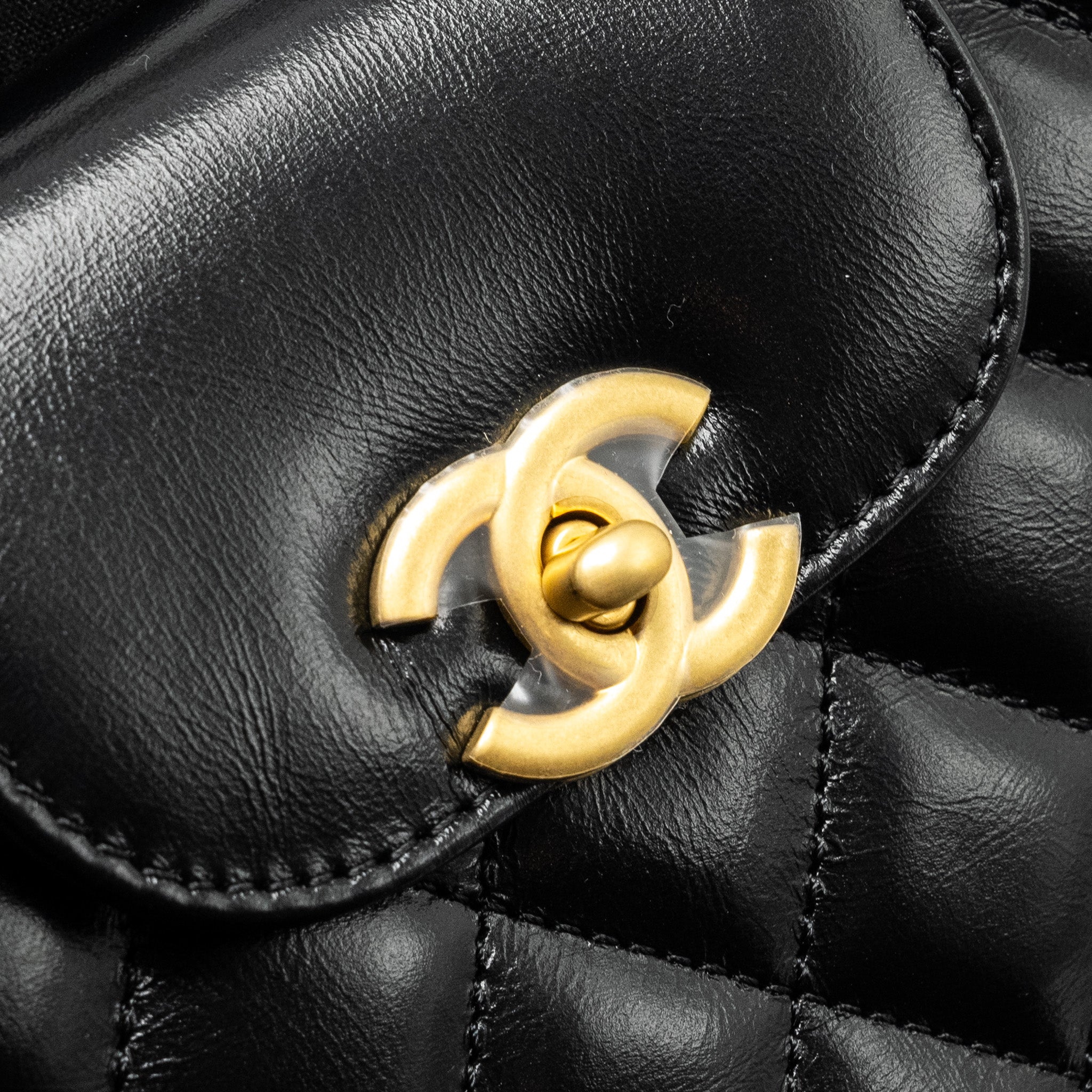 CHANEL MINI KELLY SHOPPING TOTE BAG CALFSKIN BLACK GHW (MICROCHIP)
