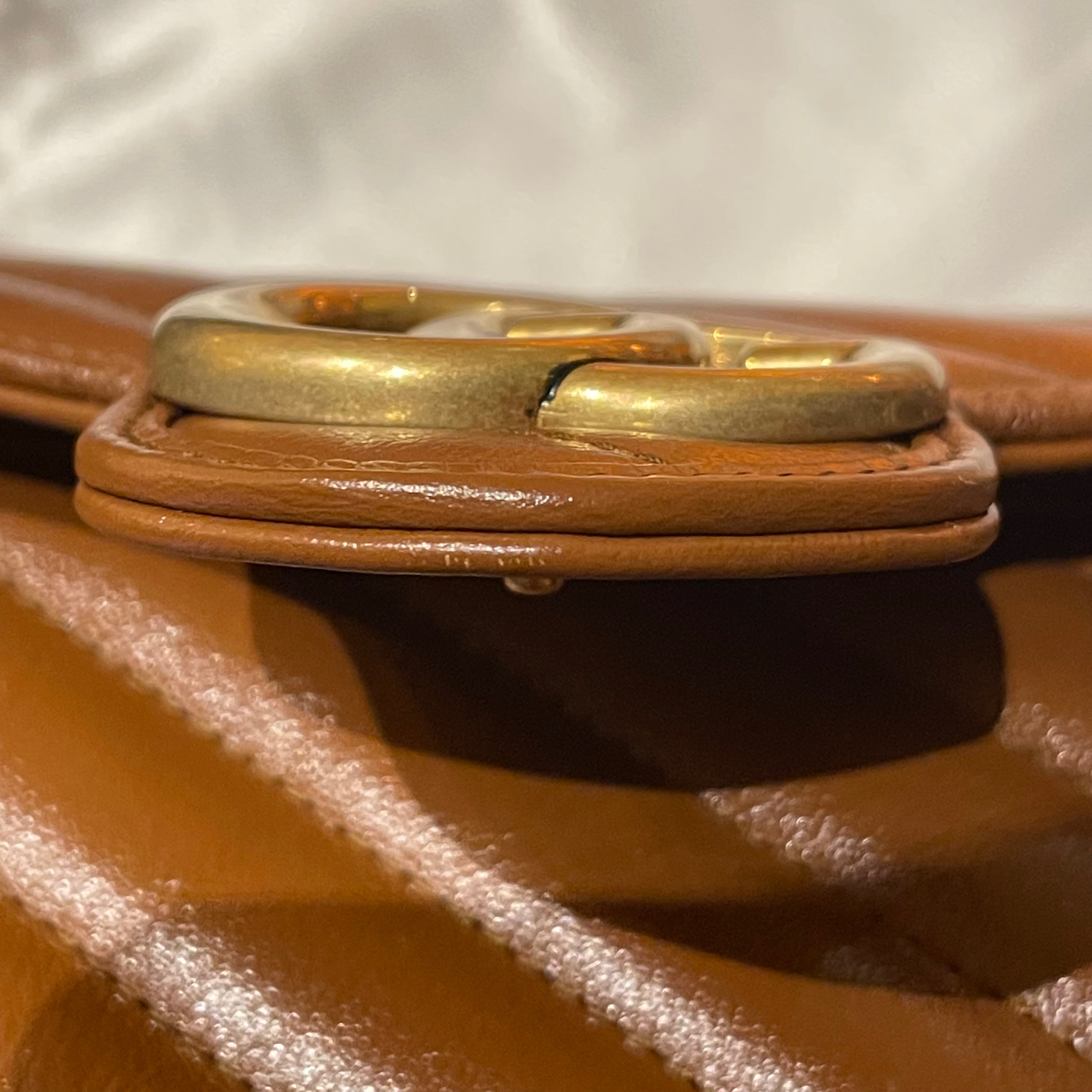 GUCCI GG MARMONT MATELASSE MINI BAG CALFSKIN BROWN GHW