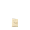 HERMES OSTRICH BEARN COMPACT WALLET 3C PARCHEMIN GHW