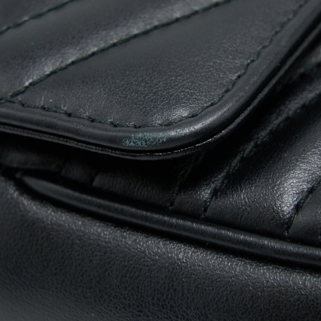GUCCI SMALL MARMONT SHOULDER BAG CALFSKIN BLACK GHW