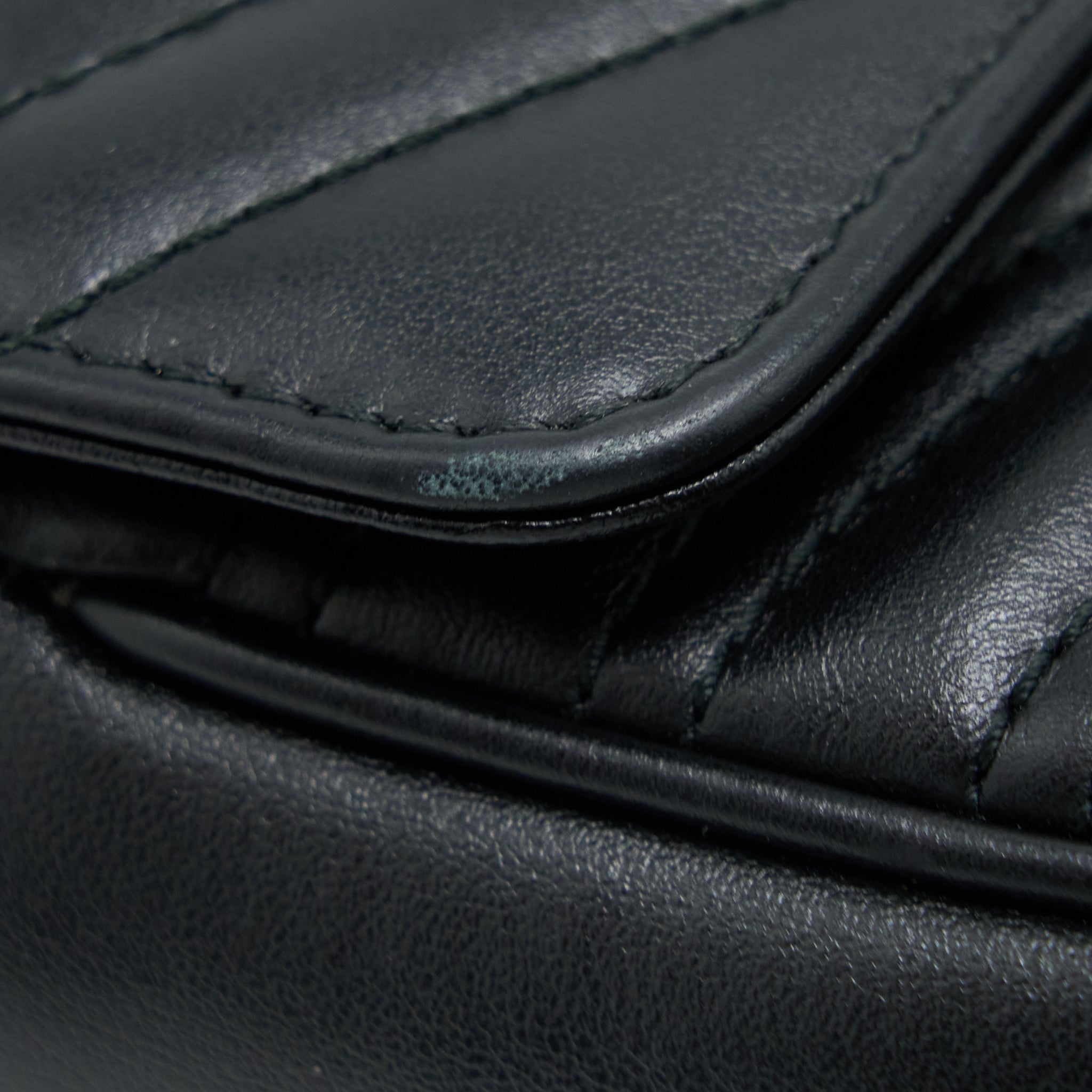 GUCCI SMALL MARMONT SHOULDER BAG CALFSKIN BLACK GHW