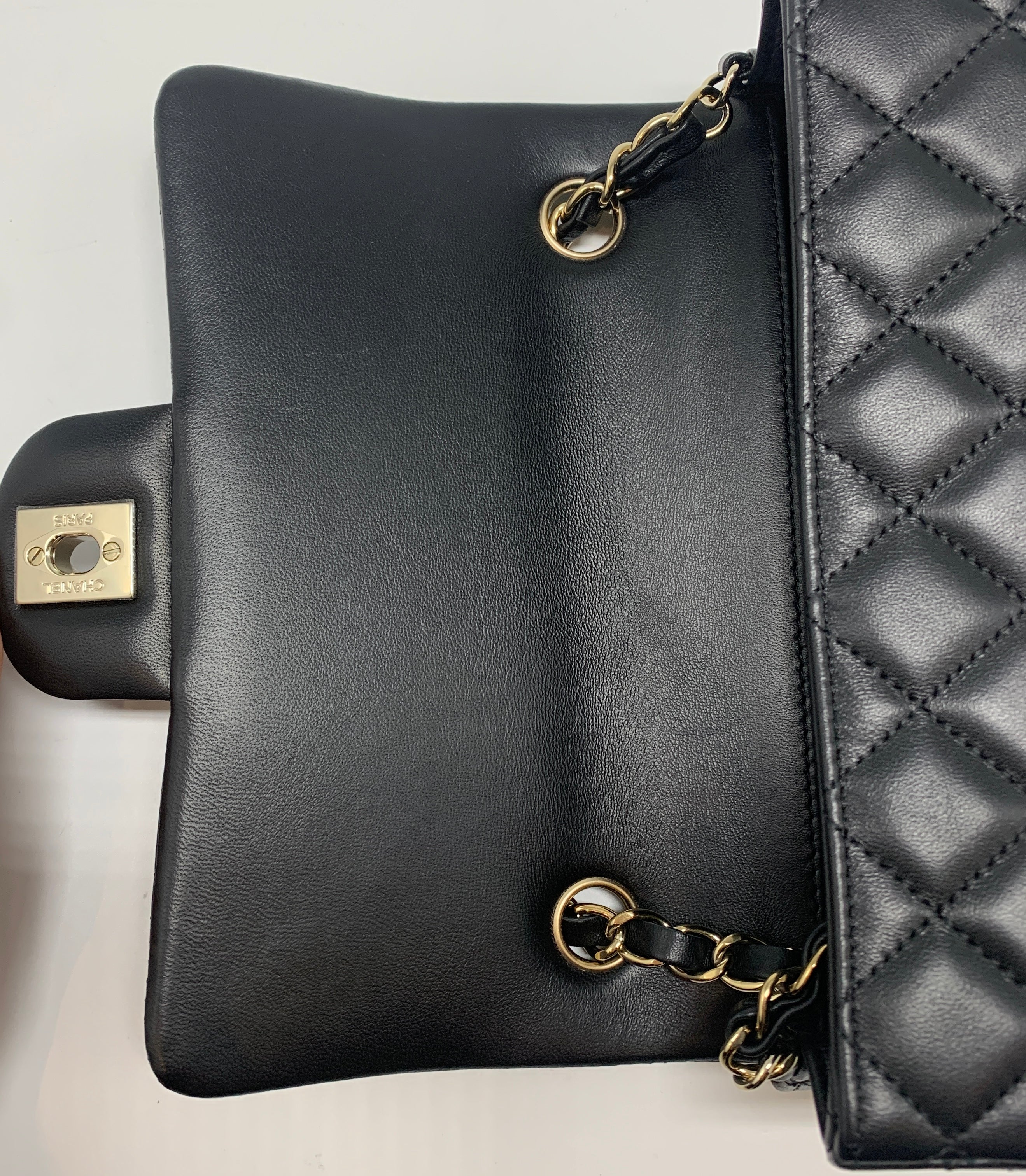 CHANEL CLASSIC MINI RECTANGULAR FLAP BAG LAMBSKIN BLACK LGHW (MICROCHIP)