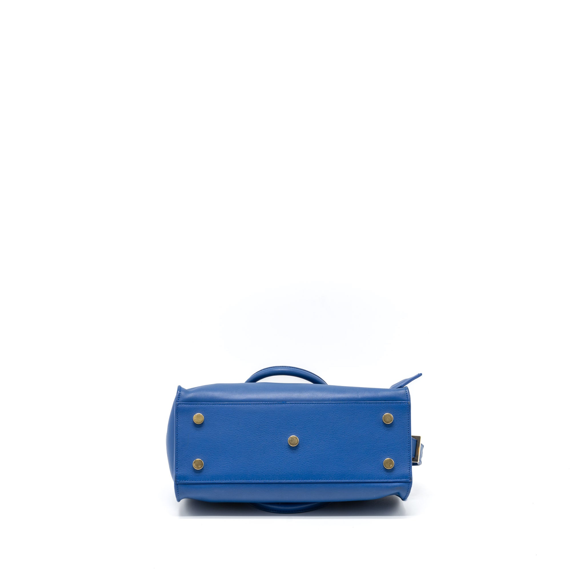 SAINT LAURENT CABAS TOTE BAG CALFSKIN BLUE GHW