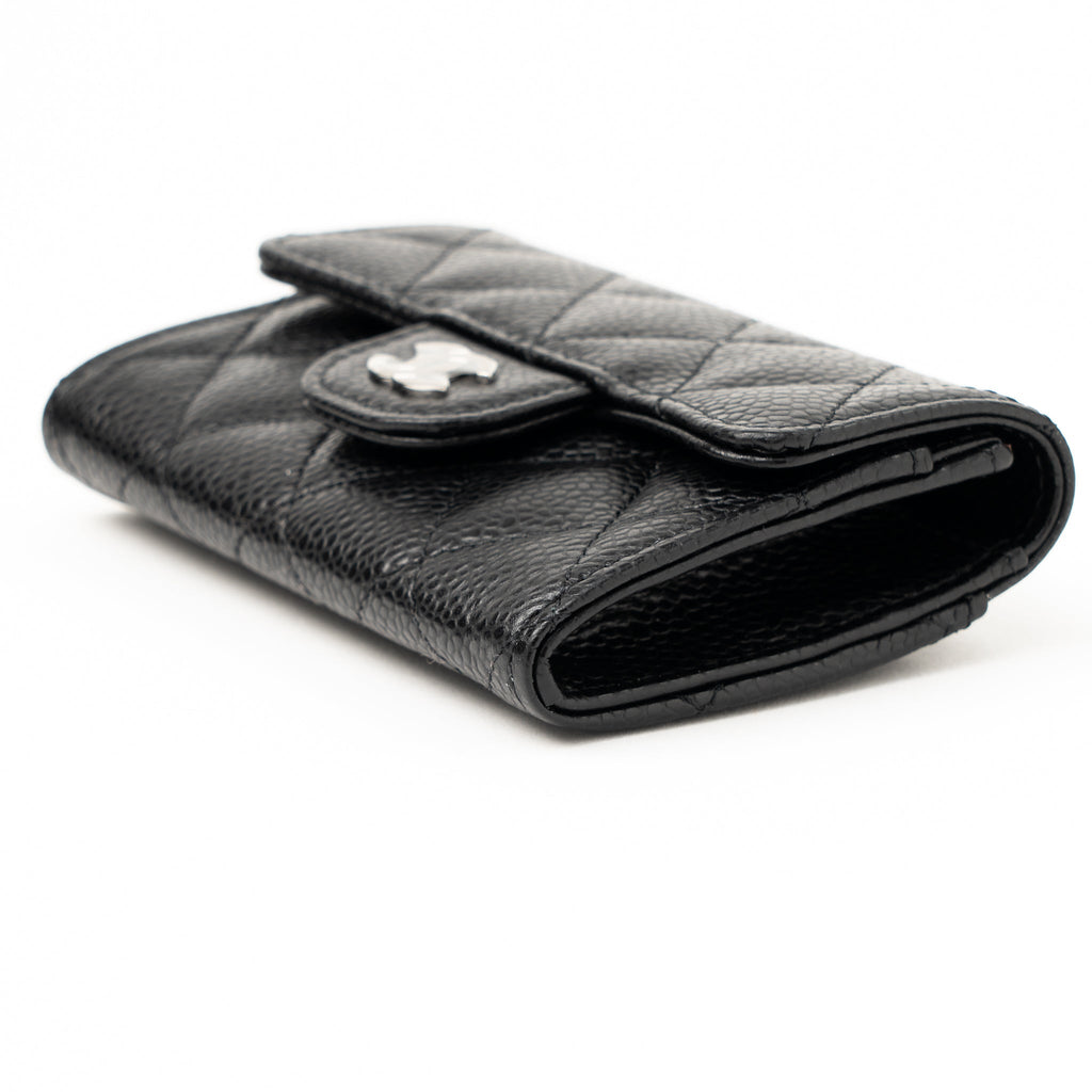 CHANEL CLASSIC FLAP CARD HOLDER CAVIAR BLACK SHW (HOLOGRAM)