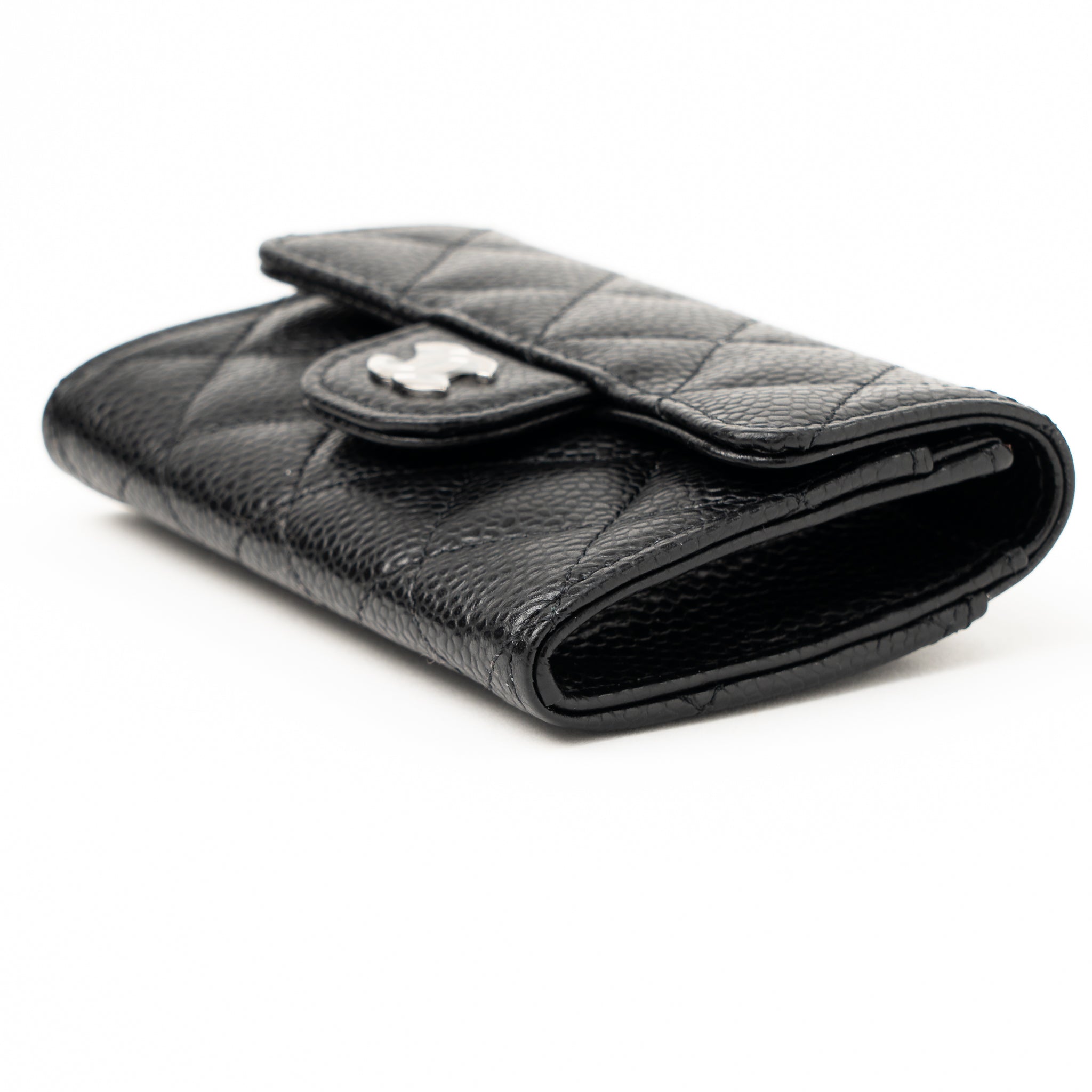CHANEL CLASSIC FLAP CARD HOLDER CAVIAR BLACK SHW (HOLOGRAM)